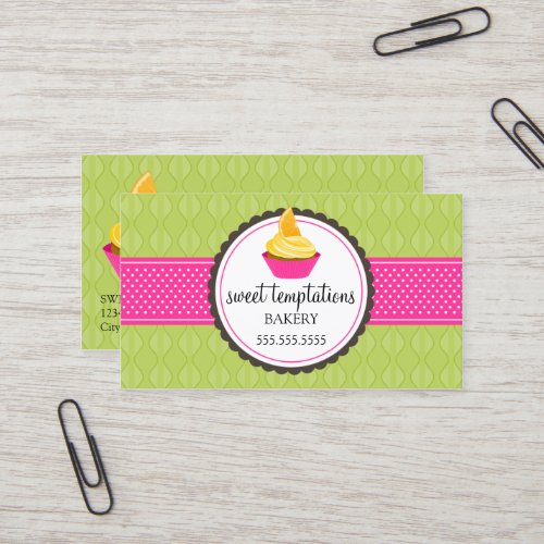 Cute Bakery Cupcake Business Cards