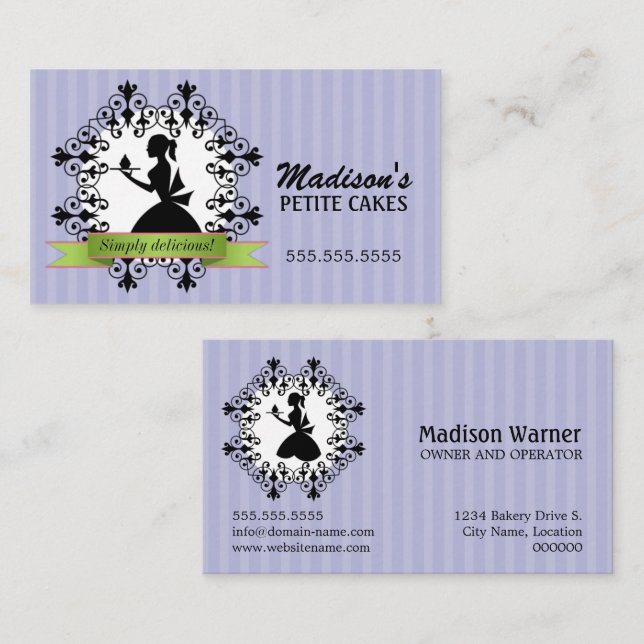 Elegant Cupcake Business Card (Front/Back)