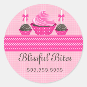 Elegant Cupcake Cake Pops Bakery Box Seals