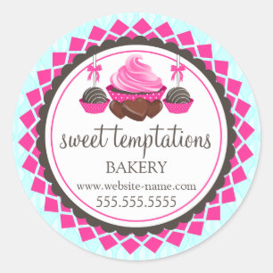 Elegant Cupcake Cake Pops Chocolates Classic Round Sticker