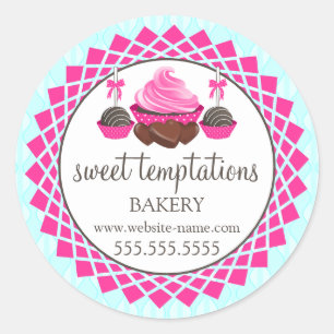 Elegant Cupcake Cake Pops Chocolates Classic Round Sticker
