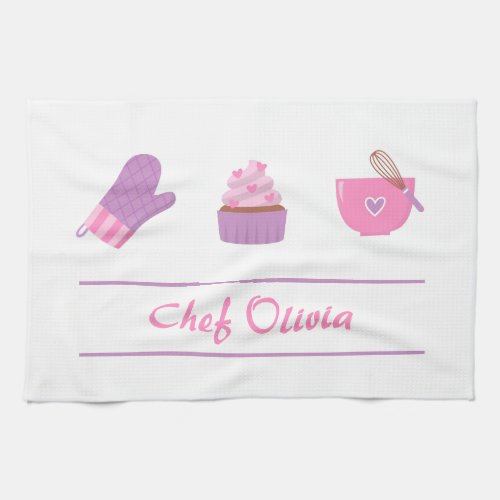 Elegant Cupcake Mitten Baking Baker Cook Kitchen Towel