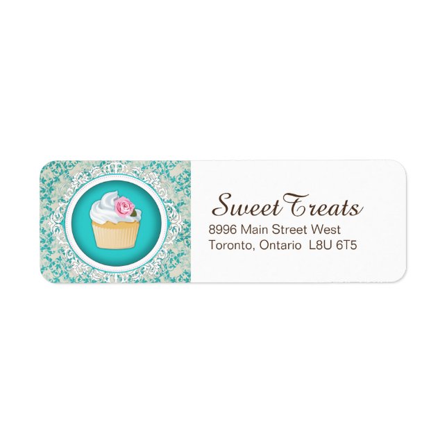 Elegant Cupcake Return Address Label (Front)
