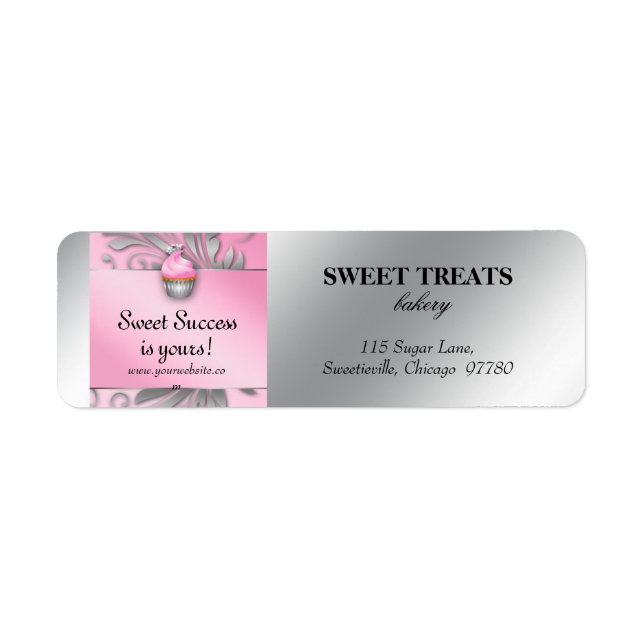 Elegant Cupcake Return Address Label (Front)