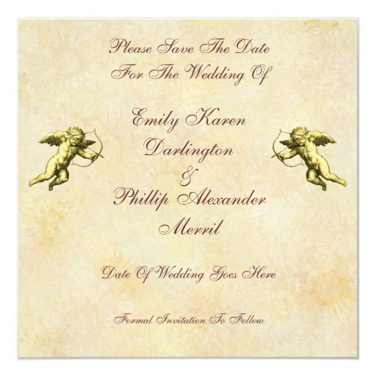 Elegant Cupids & Cherubs Save The Date Card