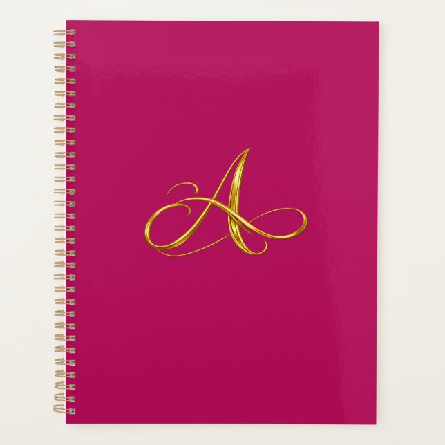 Elegant Cursive 'A'  Planners Cover (Front)