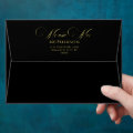 Elegant Cursive Calligraphy Black Wedding Envelope | Zazzle