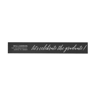 Elegant Cursive Celebrate the Graduate Seal Wrap Around Address Label