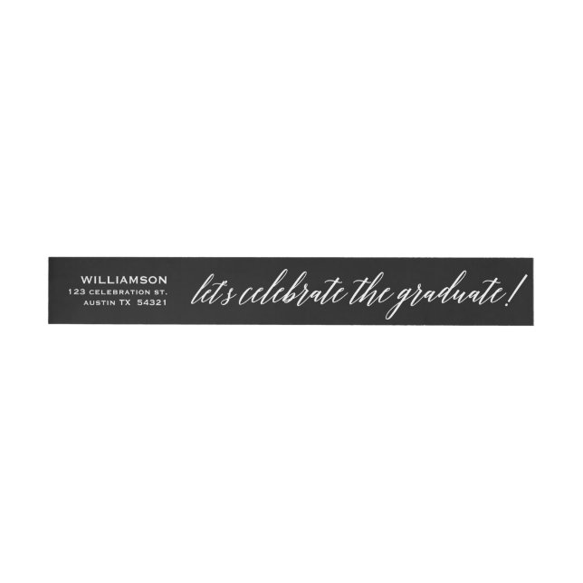 Elegant Cursive Celebrate the Graduate Seal Wrap Around Address Label (Individual)