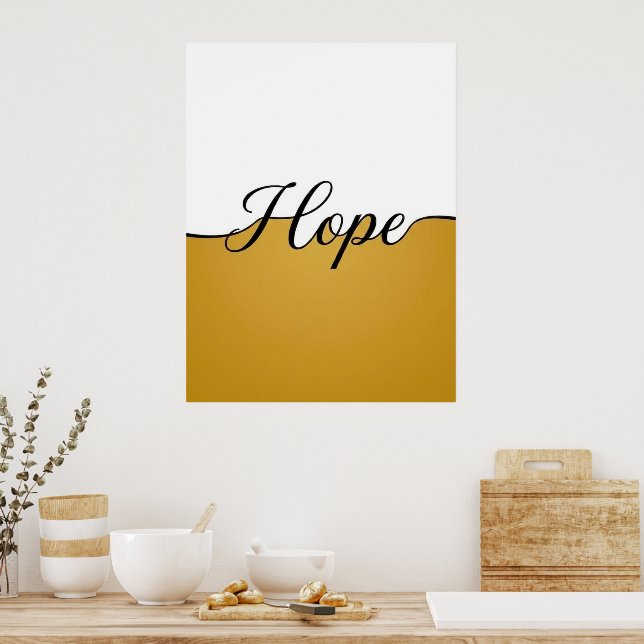 Elegant Cursive Hope Minimalist Wall Print (Kitchen)