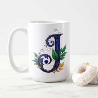 Elegant Cursive Letter J Coffee Mug