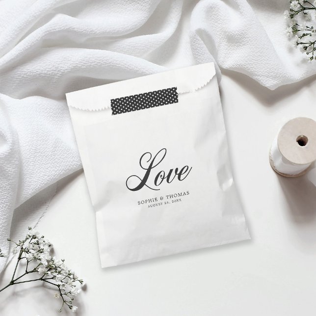 Elegant Cursive Love Wedding Favor Bag (Creator Uploaded)