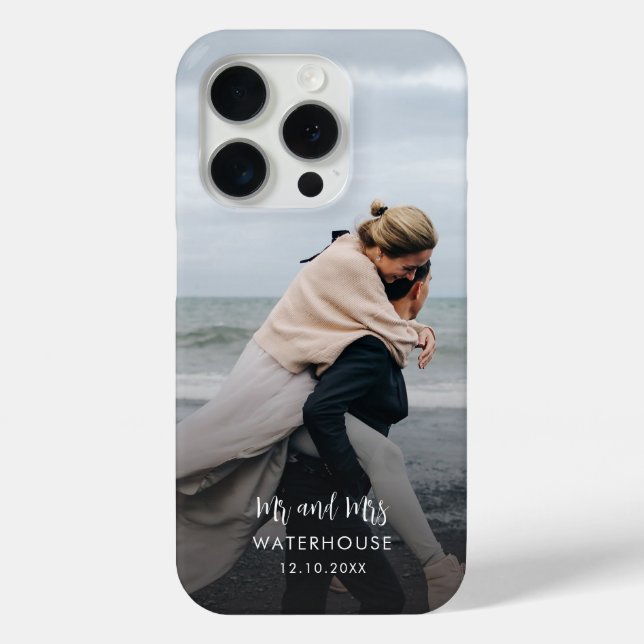Elegant Cursive Script Photo Custom Case-Mate iPhone Case (Back)