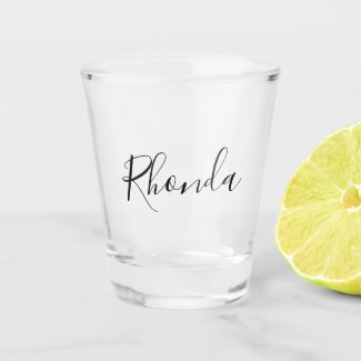 Elegant Cursive Script Shot Glass