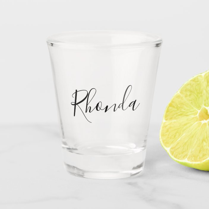 Elegant Cursive Script Shot Glass