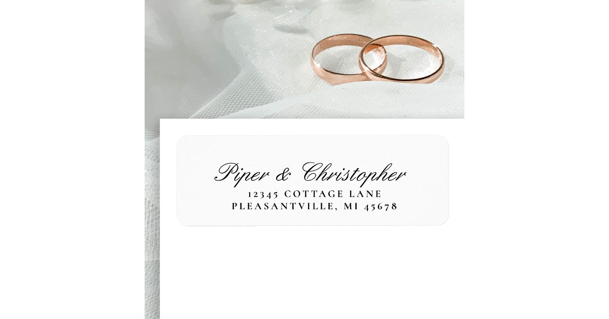 Elegant Cursive Script Wedding Return Address Label | Zazzle