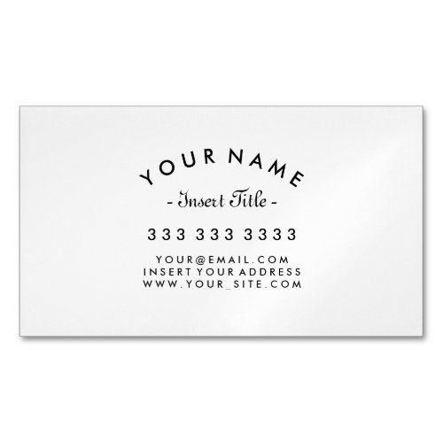 Elegant Curved Text Professional Business Card Magnet