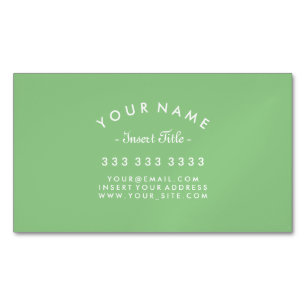 Elegant Curved Text Professional Sage Business Card Magnet