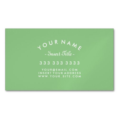 Elegant Curved Text Professional Sage Business Card Magnet