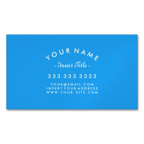 Elegant Curved Text Professional Vivid Blue Business Card Magnet