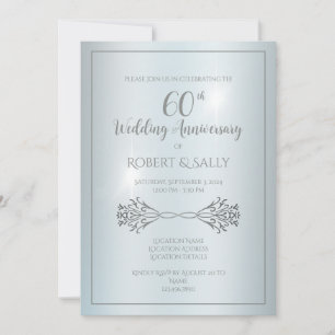 Elegant Custom 60th Wedding Anniversary Party Invitation