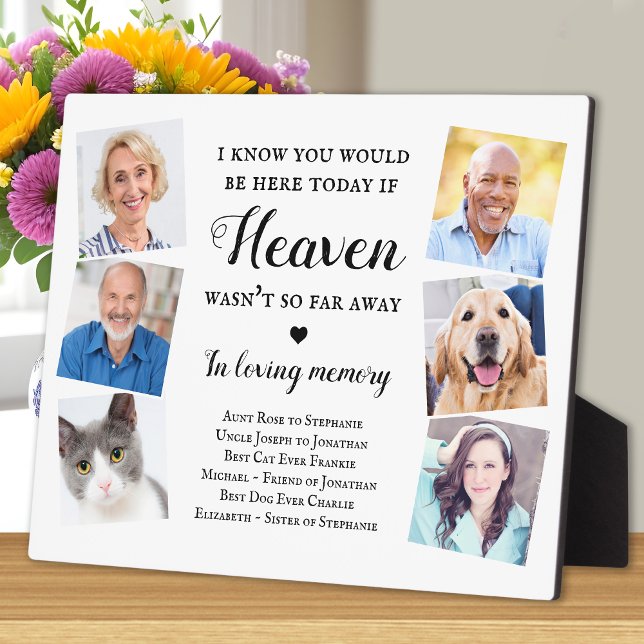 Elegant Custom 6 Photos Heaven Wedding Memorial Plaque (Creator Uploaded)