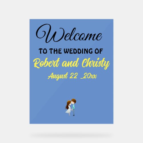 Elegant Custom Acrylic Welcome Sign for wedding 