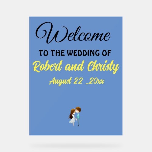 Elegant Custom Acrylic Welcome Sign for wedding 