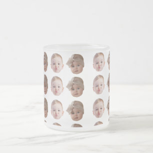 Elegant Custom Baby Face Pattern Grandpa Birthday Frosted Glass Coffee Mug