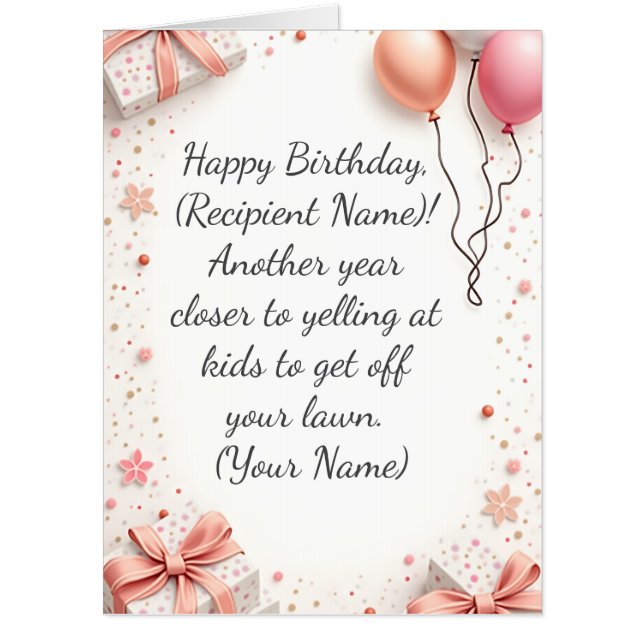 Elegant Custom Birthday Card – Personalized Name  (Front)