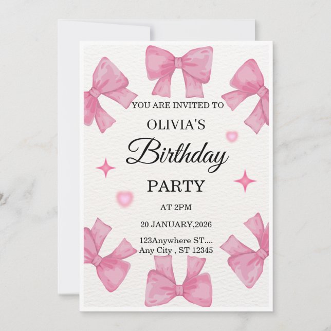 Elegant Custom Birthday Invitation | Modern Person (Front)