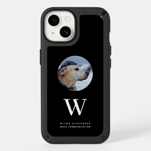 Elegant Custom Black Monogram Dog Baby Photo Name  Speck iPhone 14 Case