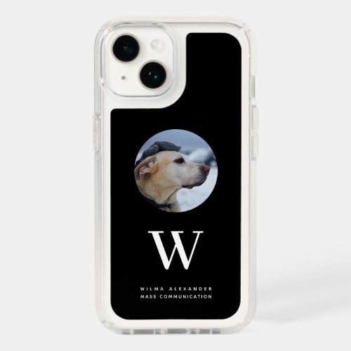 Elegant Custom Black Monogram Dog Baby Photo Name  Speck iPhone 14 Case