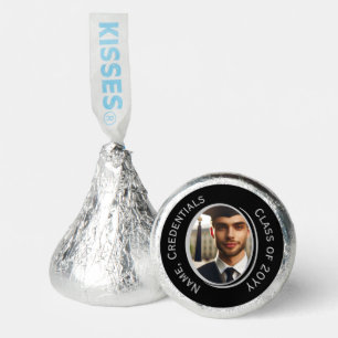 Elegant Custom Black & Silver Graduation Photo Hershey®'s Kisses®