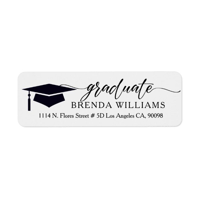 Elegant Custom Black Typography On White Label (Front)