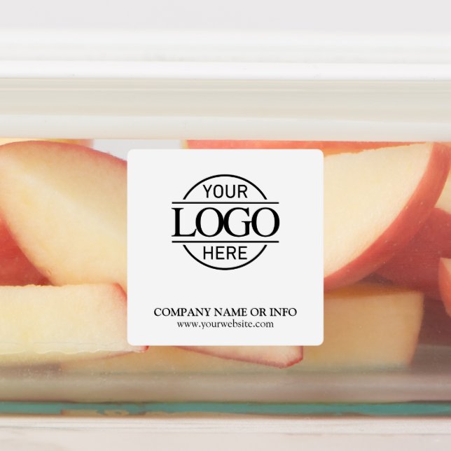 Elegant Custom Black & White Company Business Logo Labels (Affixed)