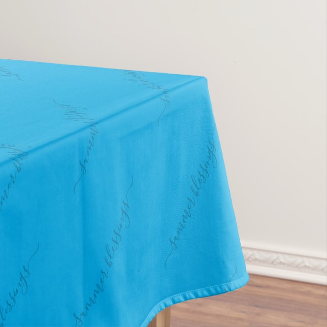 Elegant Custom Blue Tablecloth (In Situ)