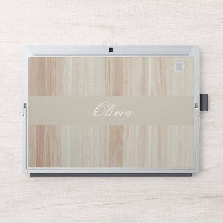 Elegant custom brown wood Background HP Laptop Skin