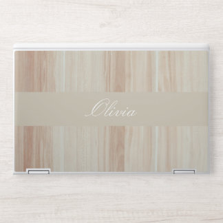 Elegant custom brown wood Background HP Laptop Skin