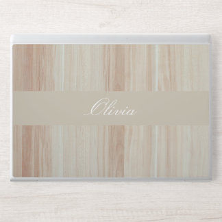 Elegant custom brown wood Background HP Laptop Skin