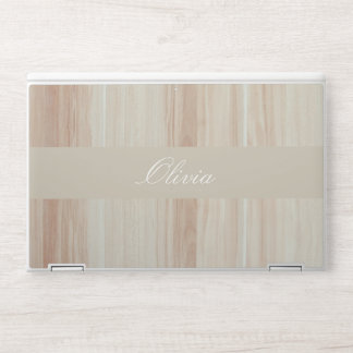 Elegant custom brown wood Background HP Laptop Skin