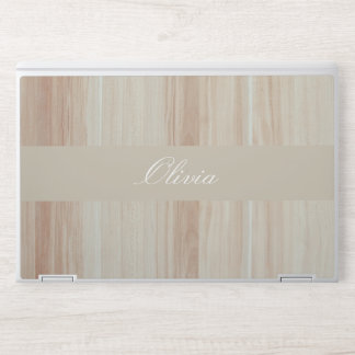 Elegant custom brown wood Background HP Laptop Skin