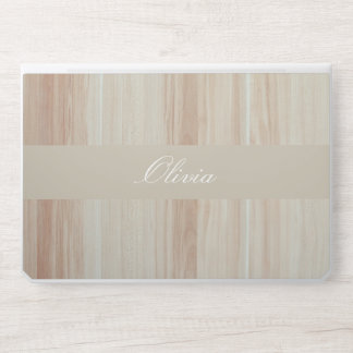 Elegant custom brown wood Background HP Laptop Skin