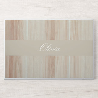 Elegant custom brown wood Background HP Laptop Skin