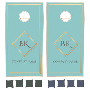Elegant Custom Business Logo Cornhole Set