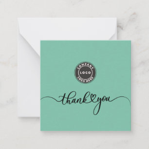Elegant Custom Business Logo Thank You Note Card