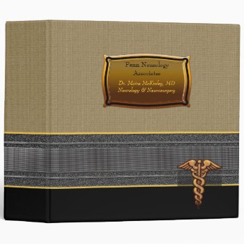 Elegant Custom Caduceus Medical Physician 3 Ring Binder by hhbusiness at Zazzle