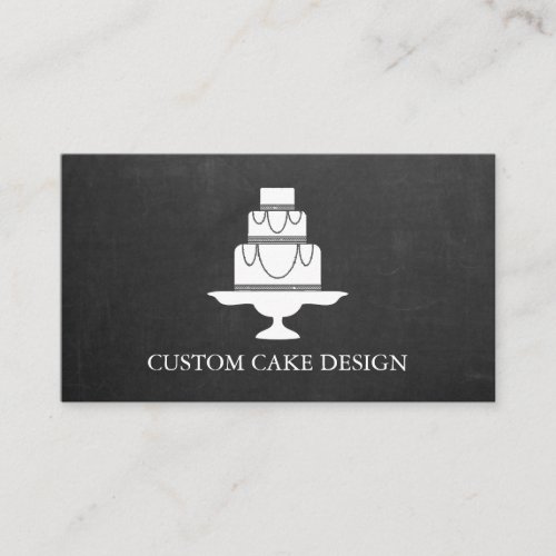 Elegant Custom Cake Design Decorating Blackboard Business Card