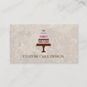 Elegant Custom Cake Design Decorating Business Car Card