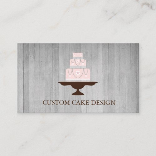 Elegant Custom Cake Design Decorating Business Card